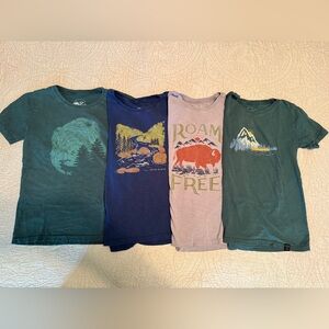 Lot of Four United By Blue Organic Cotton Graphic T-Shirts Youth M